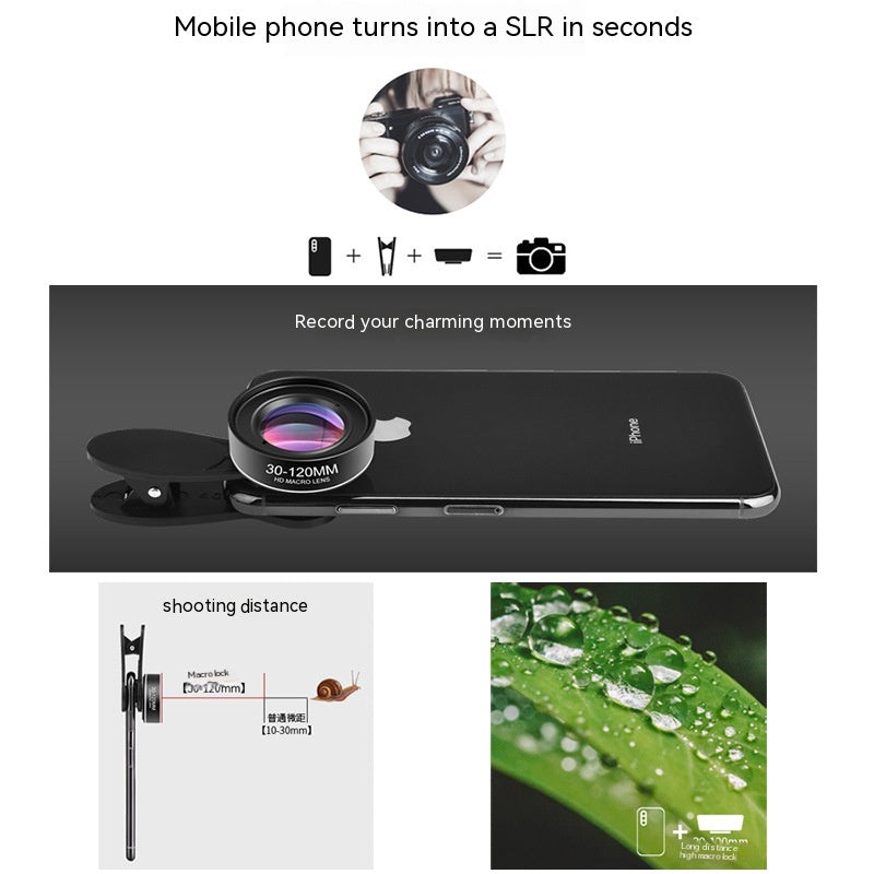 30-120mm Long-distance Mobile Phone Rear Macro Lens