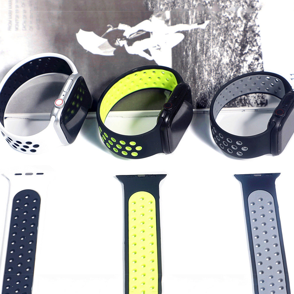 Fashion All-match Two-color Silicone Single Ring Strap