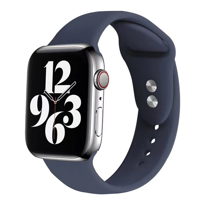 Smart Watch Strap Solid Color Silicone Double Nail