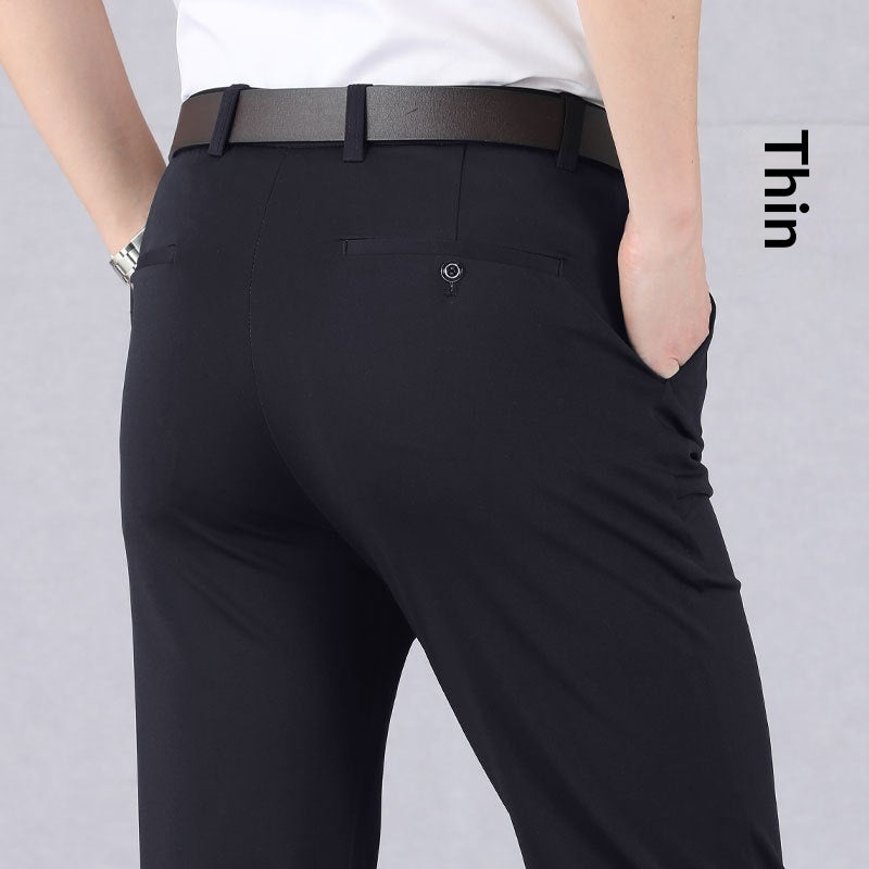 Summer Thin Ice Silk Middle-aged Men's Pants