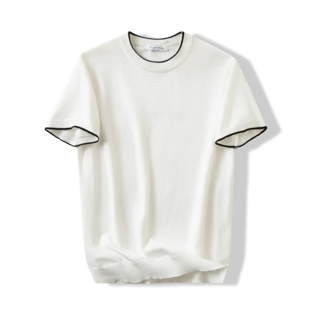 Lazy And Versatile Knitted Round Neck T-shirt For Men