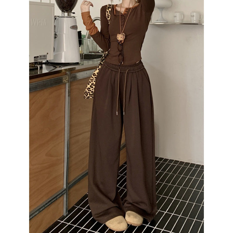 Idle Style Gray Casual Pants Autumn Sweatpants