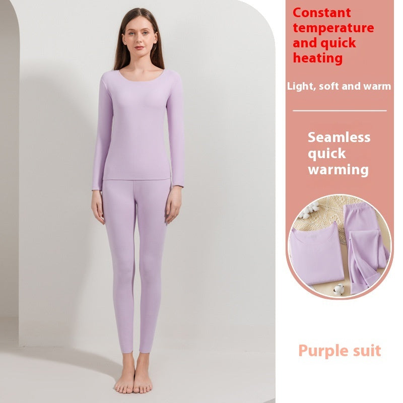 Double-sided Brushed Seamless Thermal Underwear Men's Women's Suit