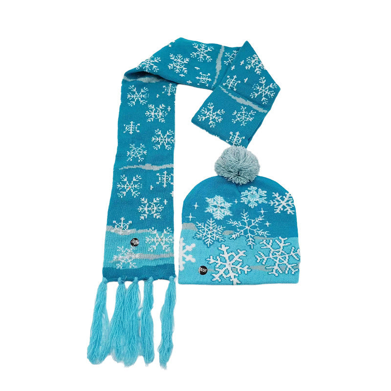 Holiday Party Christmas LED Luminous Knitted Jacquard Knitted Hat