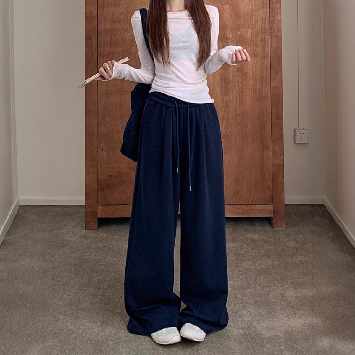 Idle Style Gray Casual Pants Autumn Sweatpants