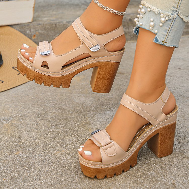 Thick Soled Straight Strap Sandals For Women