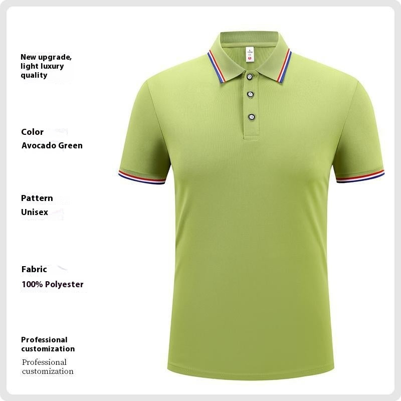 Fashion Is Ice Silk Lapel Short Sleeve Polo Shirt