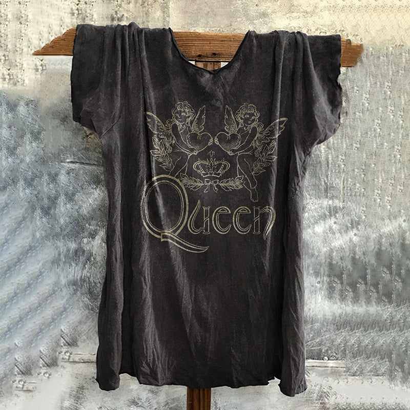 Fashion Digital Printing Loose Casual Women's Top
