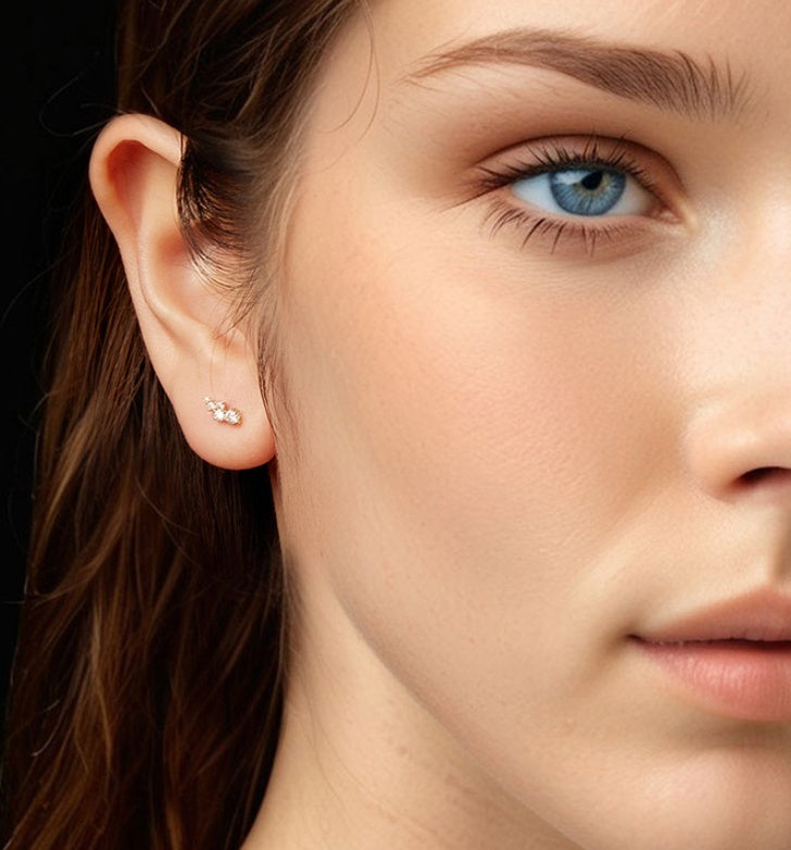 Exquisite Geometric Moissanite Earrings Female Bubble