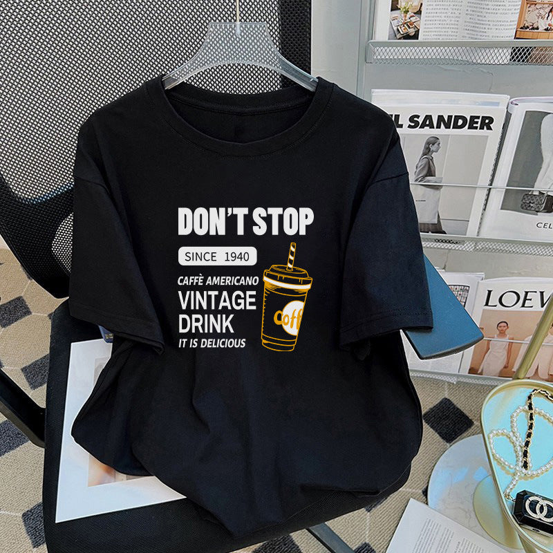 Dopamine Top Loose Cotton Short Sleeve T-shirt