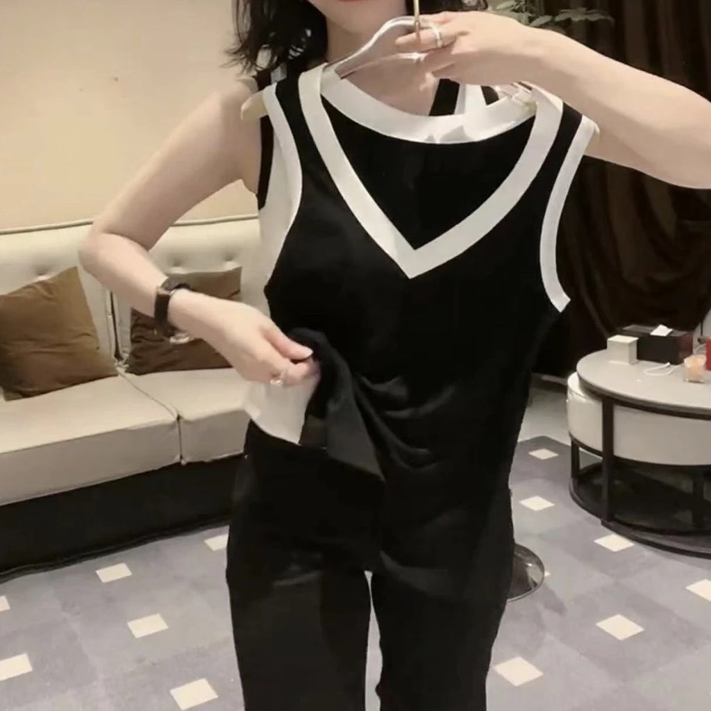 Fashionable Simple Versatile Figure-flattering Tank Top For Layering