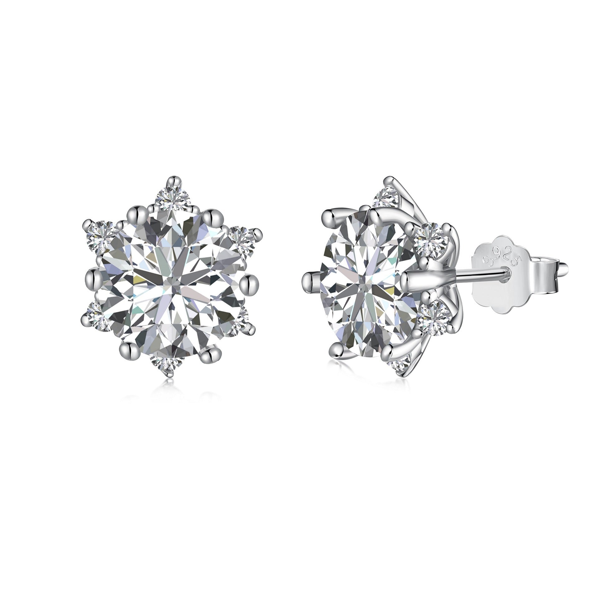 S925 Earrings Sterling Silver  High Quality  Loving Heart Zircon