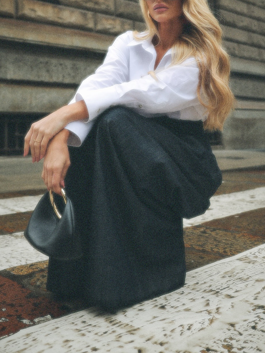 Elegant High-waist Wide-leg Jeans