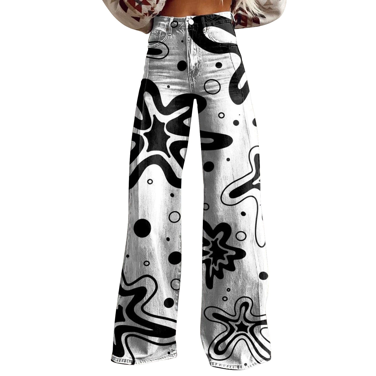 Trendy Flared Denim Jeans Made From Pure Cotton For Women