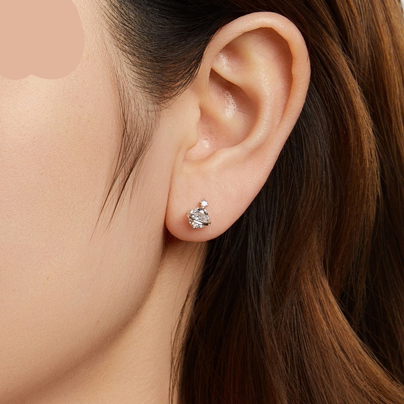 Silver Ziyun Original Simplicity Shining Zircon Planet Earrings