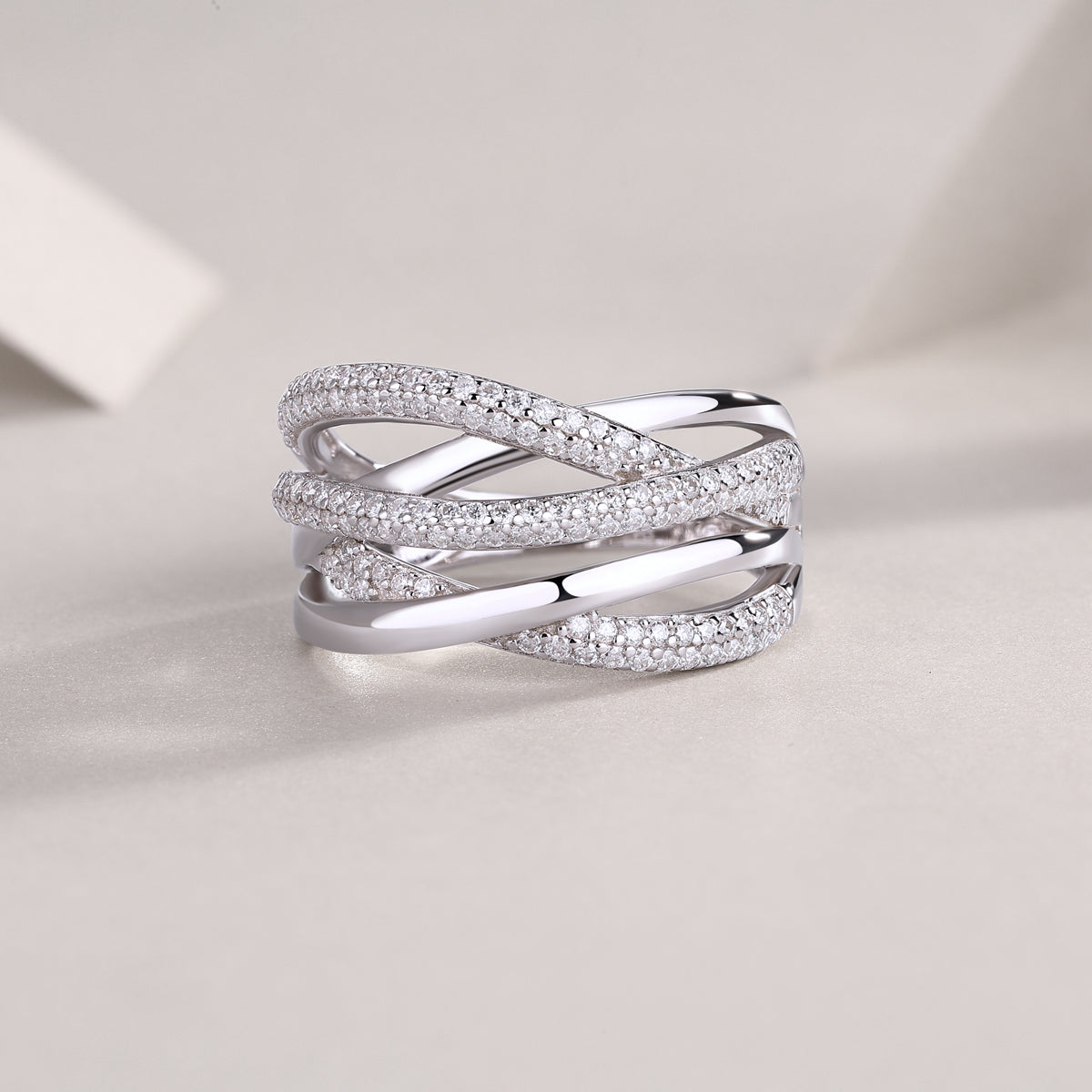 1Brilliant Interweaving - A Fashionable And Luxurious Jewelry Accessory Set With Moissanite S925 Sterling Silver And Platinum-plated Diamond Prohibit TikTok sales