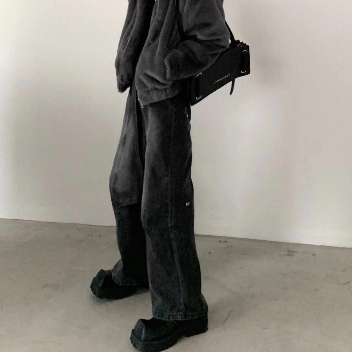 Heavy Industry Retro Washed Wide-leg Trousers