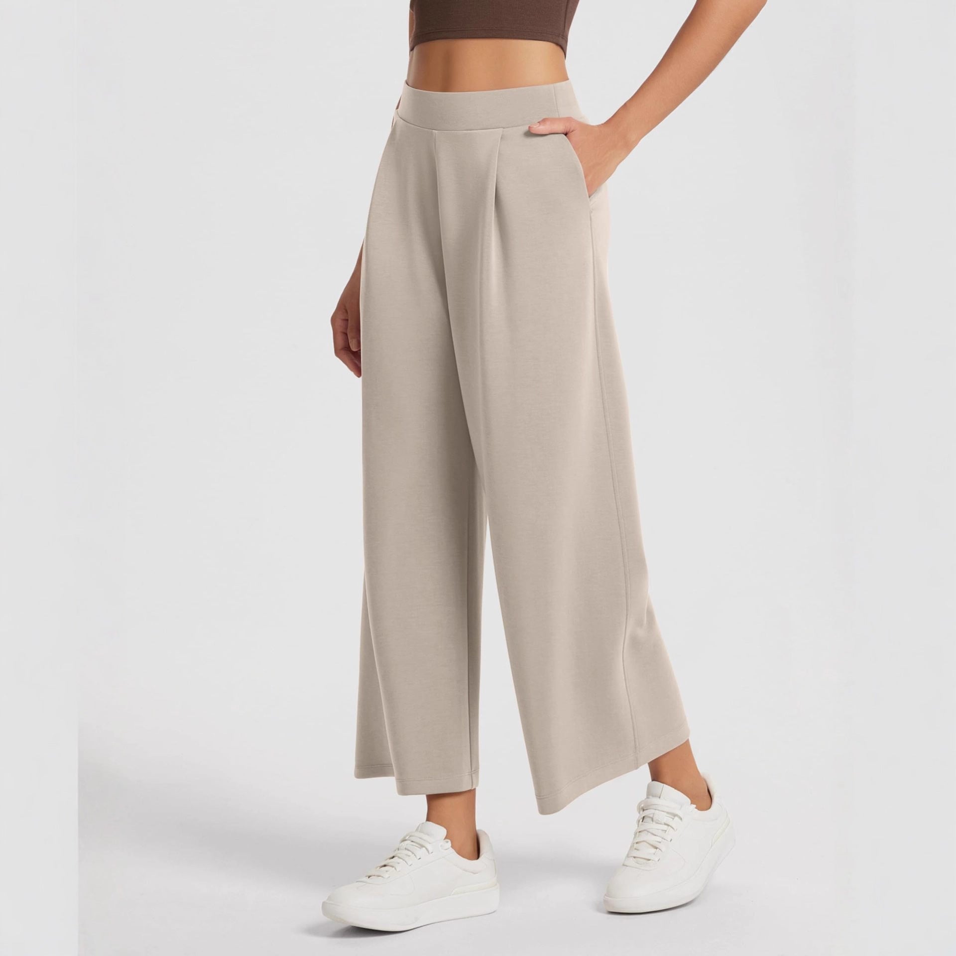 High Elastic Waist With Pocket Comfortable Casual Pants For Women