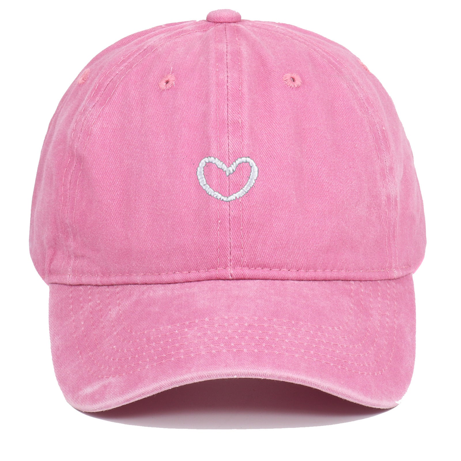 Artistic Retro Small Love Embroidered Soft Top Fashion Peaked Cap