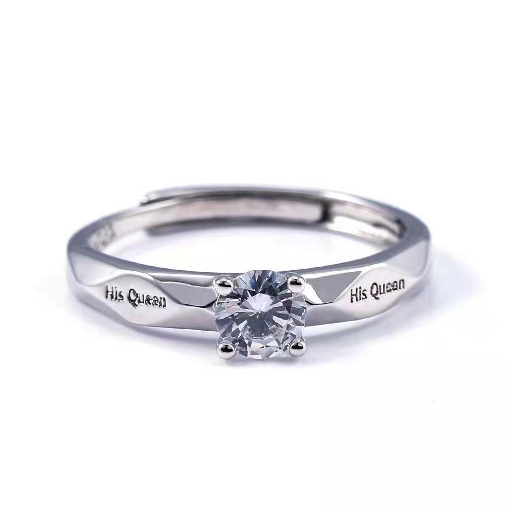 Couple Couple Rings Open Mouth White Gold Plated Men And Women