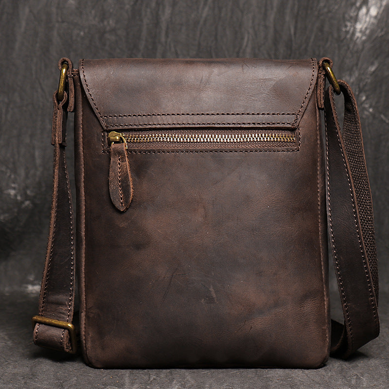 Fashion Simple Messenger Bag Genuine Leather Men