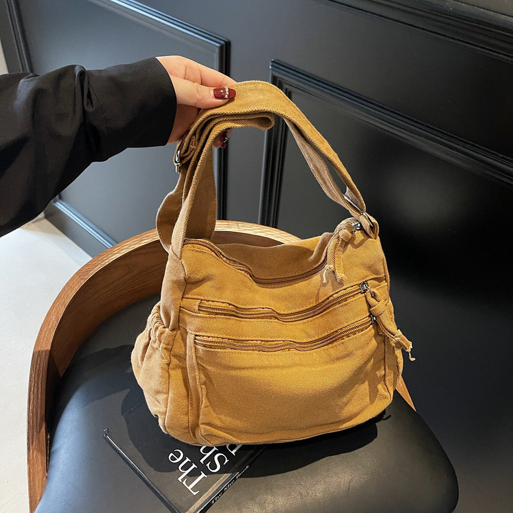 Pure Color All-matching Large Capacity Totes Women's New Fashion