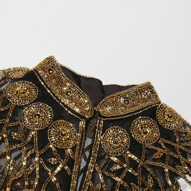 Heavy-duty Beaded Tassel Design Shawl Coat