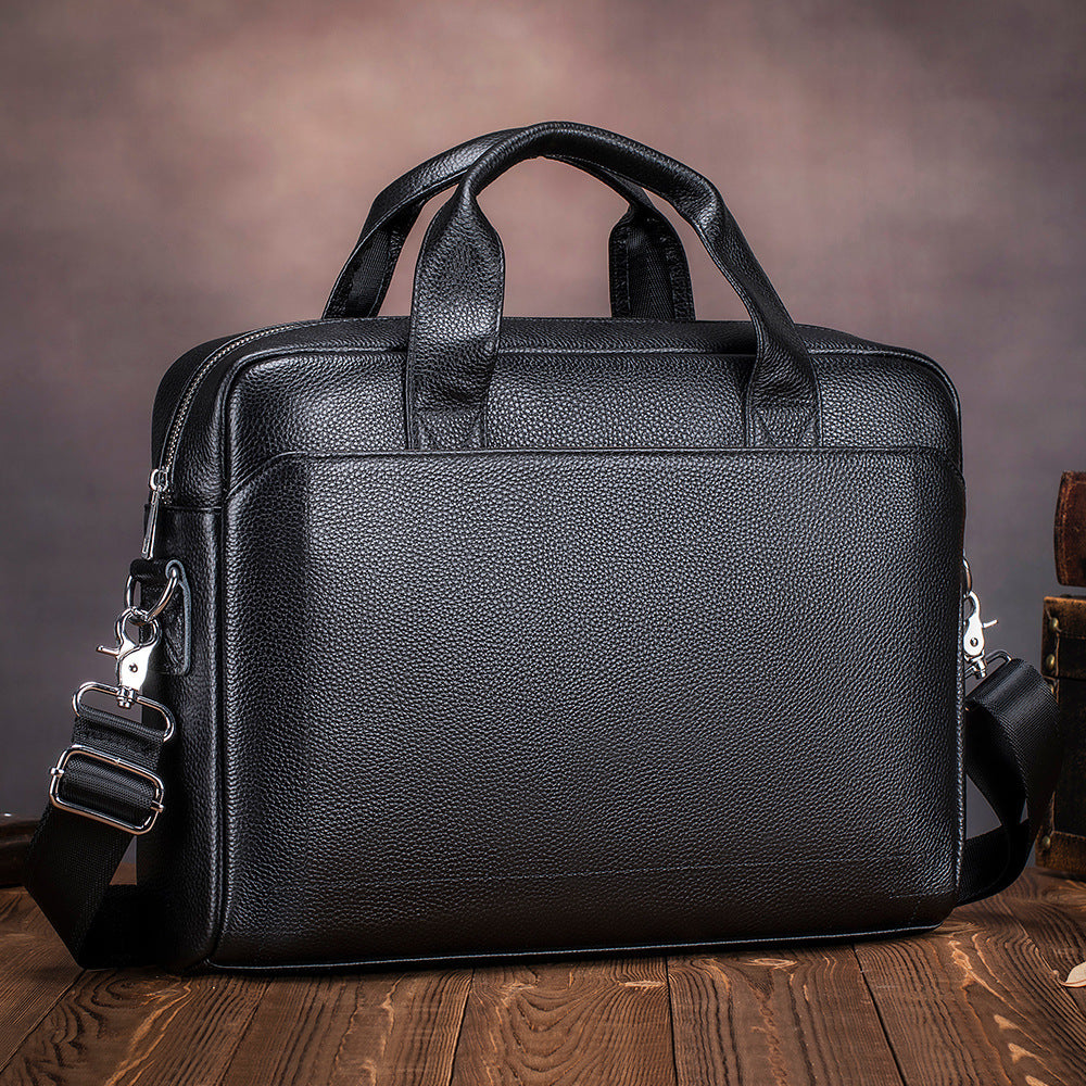 Fashion Men's First Layer Cowhide Portable Portfolio