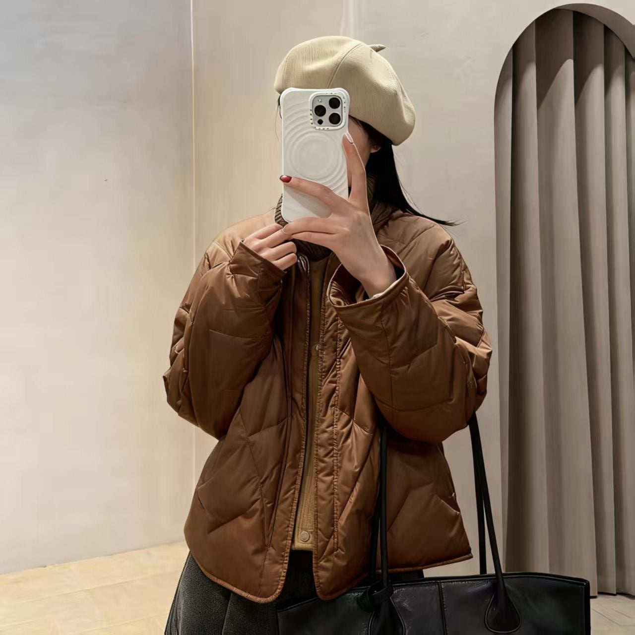 Winter New Quilted Short Puffer Jacket Lightweight Cotton Padded Coat For Women