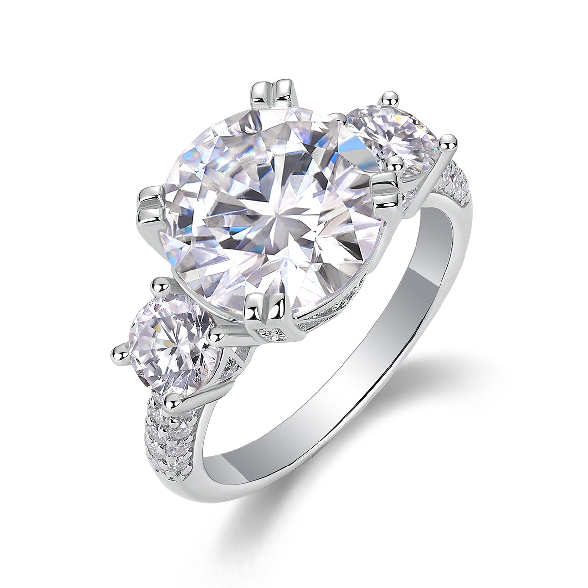 1Dazzling Stars - A Fashionable And Luxurious Jewelry Piece Set With 5-carat Moissan Diamond S925 Sterling Silver And Platinum-plated Diamond Prohibit TikTok sales