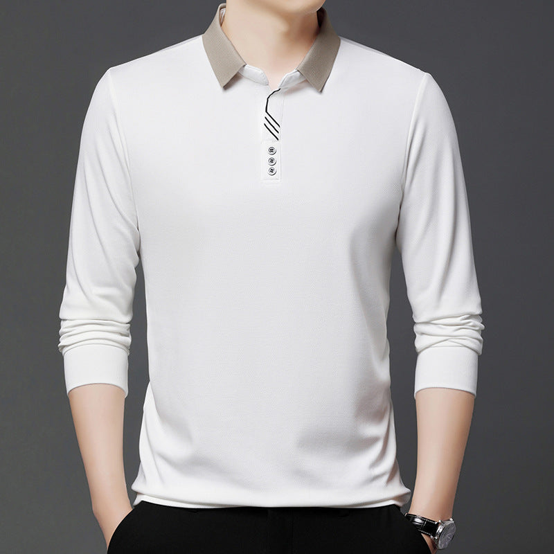 Summer Lapels Short-sleeved T-shirt Men's Skin-friendly Breathable Casual Top