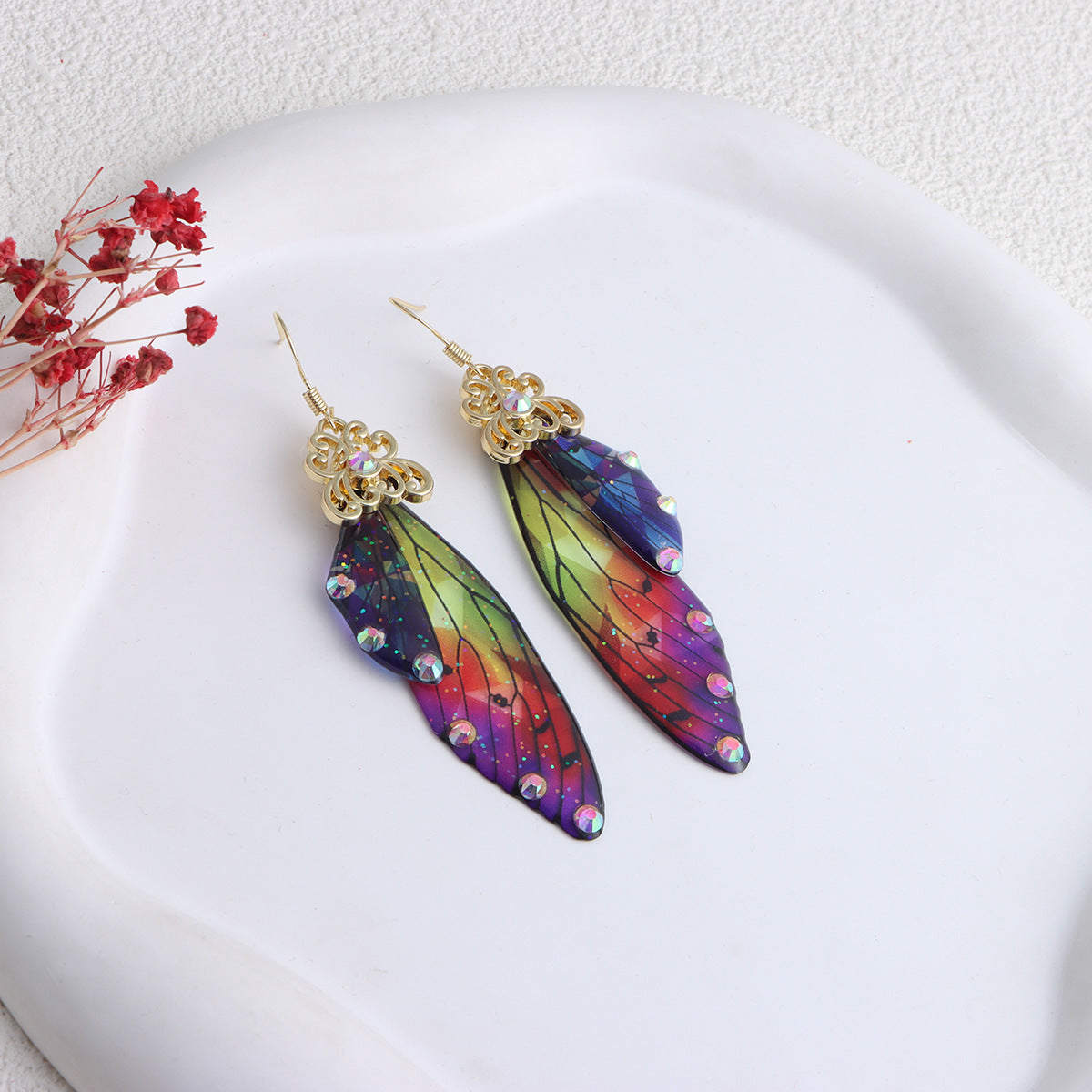 Misty Rain In Southern Personalized Design Simulation Cicada Wings Earrings
