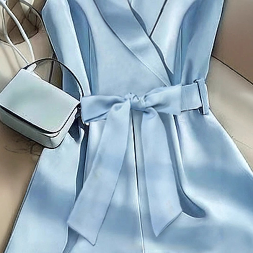 Women's Belted Vest Straight-leg Pants Fashion Set