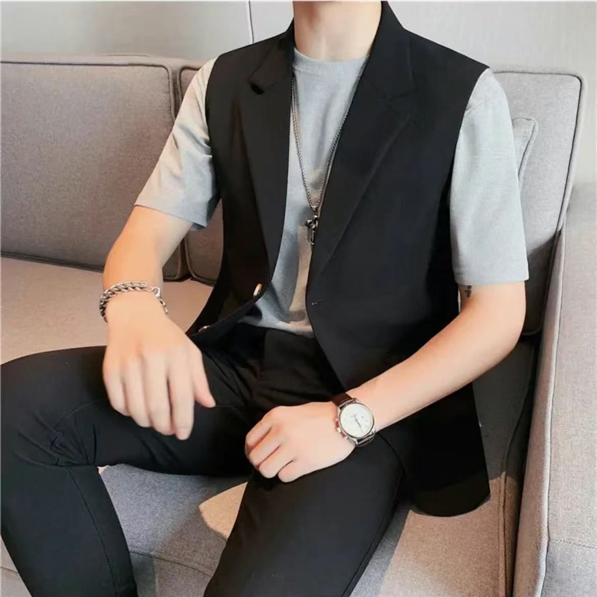 High Sense Business Lightly Mature All-matching Slim Fit Vest