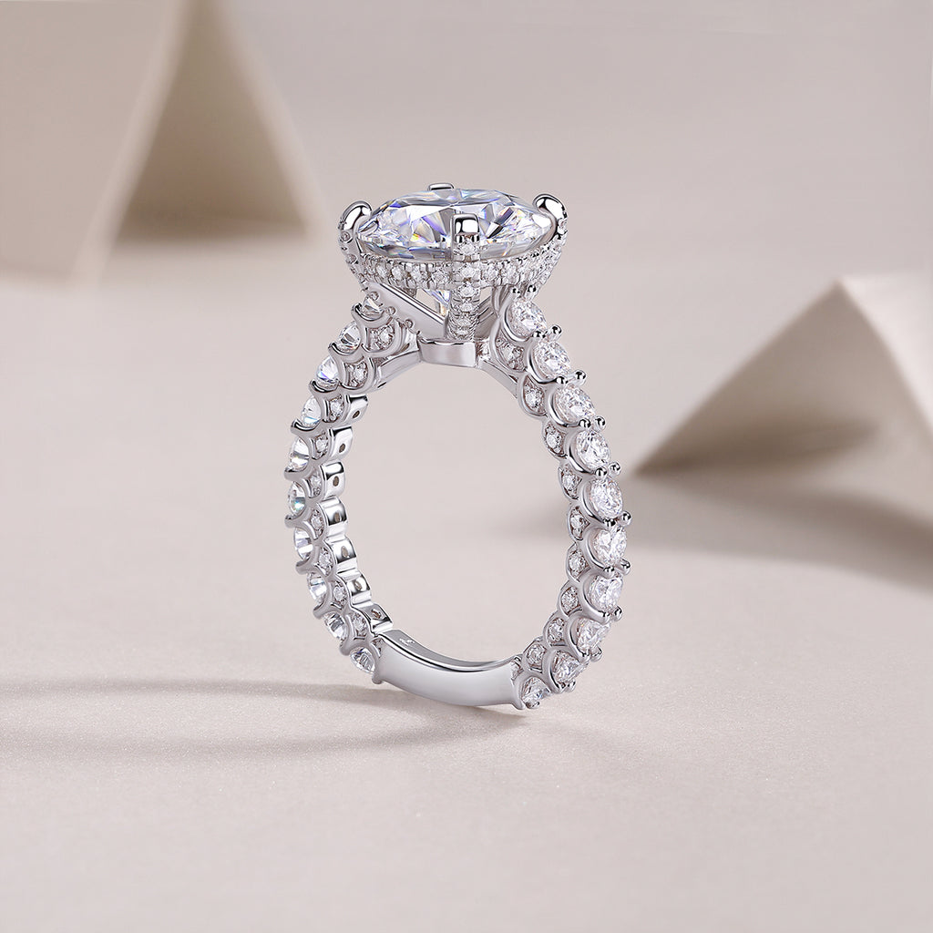 1Affectionate And Tender - A Fashionable And Luxurious Jewelry Piece Set With 5-carat Moissanite S925 Sterling Silver And Platinum-plated Diamond Prohibit TikTok sales
