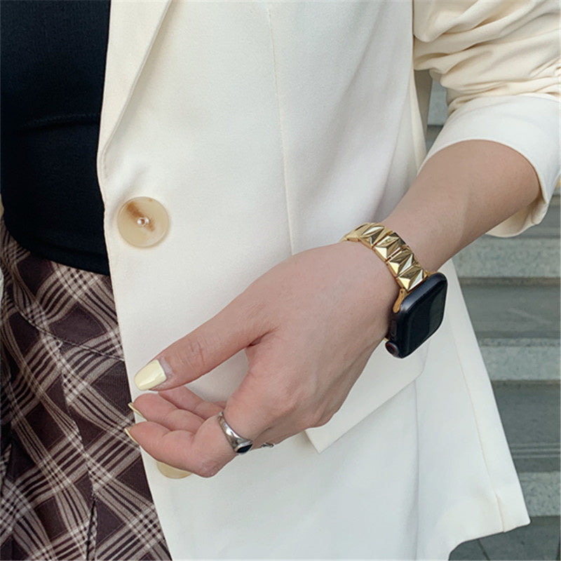 Geometric Pattern Metal Fashion Smart Watch Strap