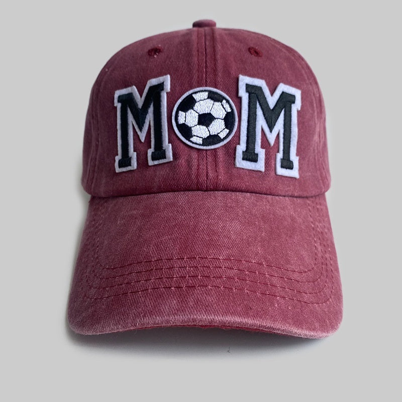 Retro Simple Football Mom Letter Embroidered Baseball Cap