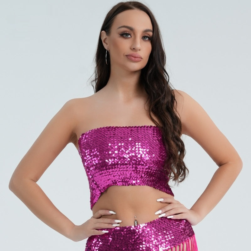 Fashion New Sequined Tube Top For Women