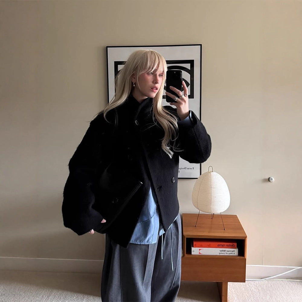 High-grade Graceful Stand Collar Short Coat