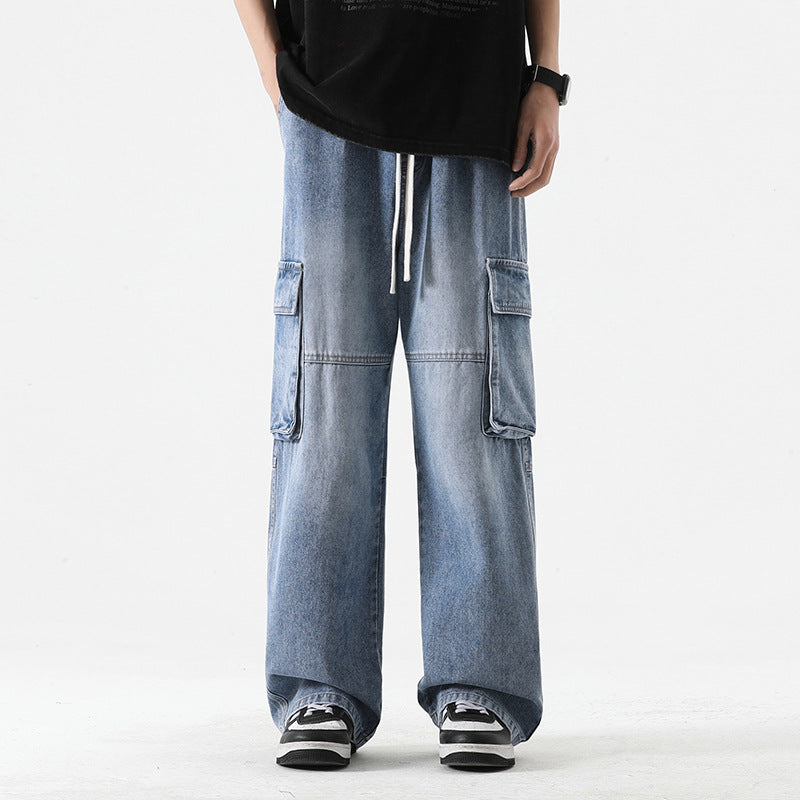 Men's Retro Pocket Stitching Jeans