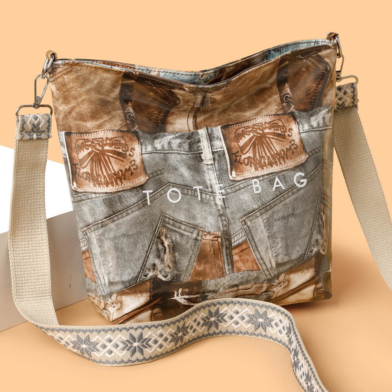 Large Capacity New Retro Patchwork Tote Bag