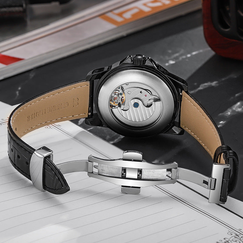Waterproof Luminous Light Luxury Trend Automatic Leather Steel Watch