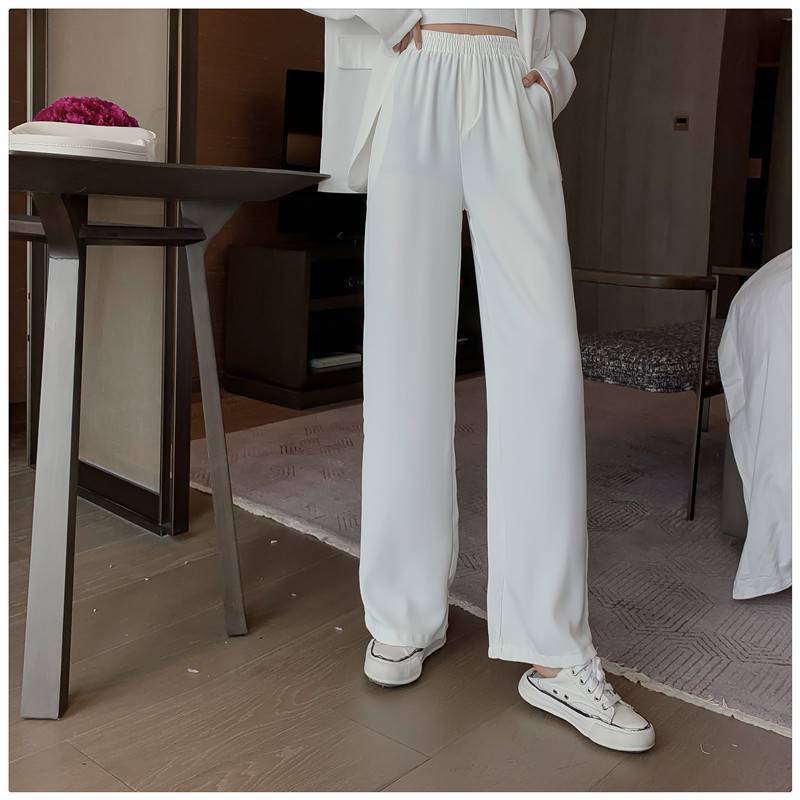 Two-piece Casual Suit Jacket Wide Leg Trousers