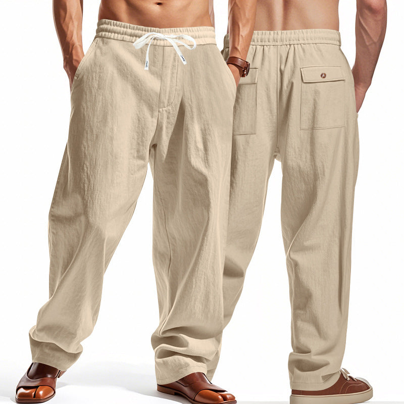 Linen Casual Pants Summer Thin Simple High Street