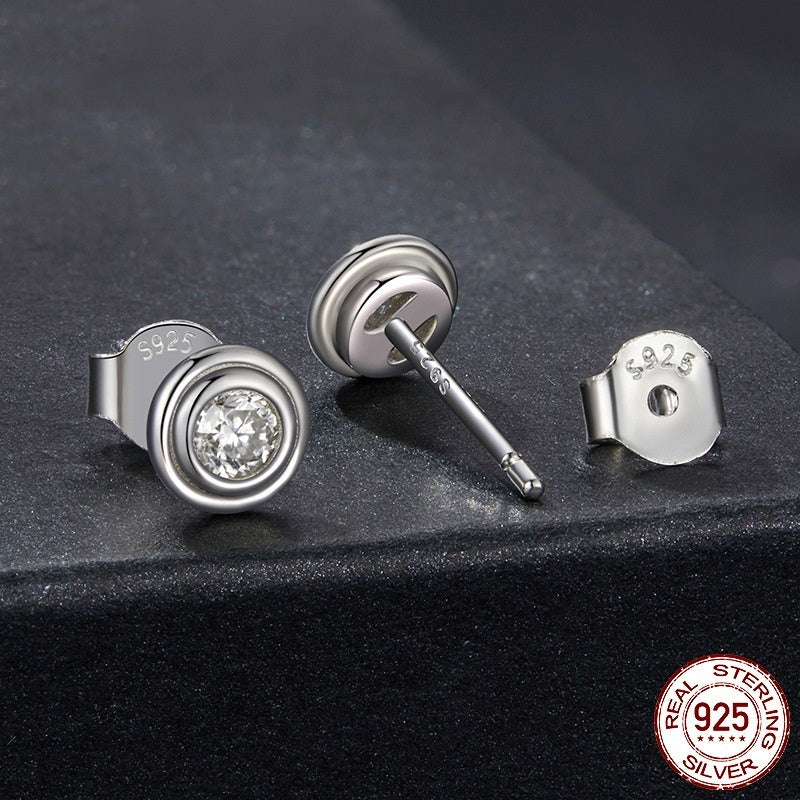 Bubble G Color Moissanite Stud Earrings S925 Sterling Silver Daily Simple
