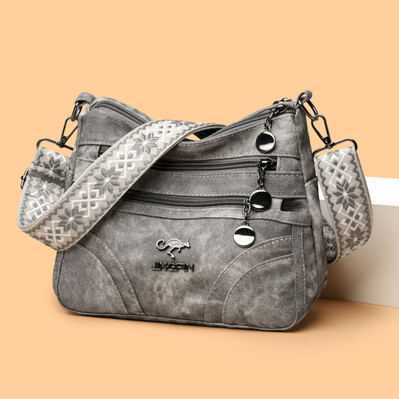 Fashion Women Shoulder Bag Large Capacity Soft Leather Textured Tote