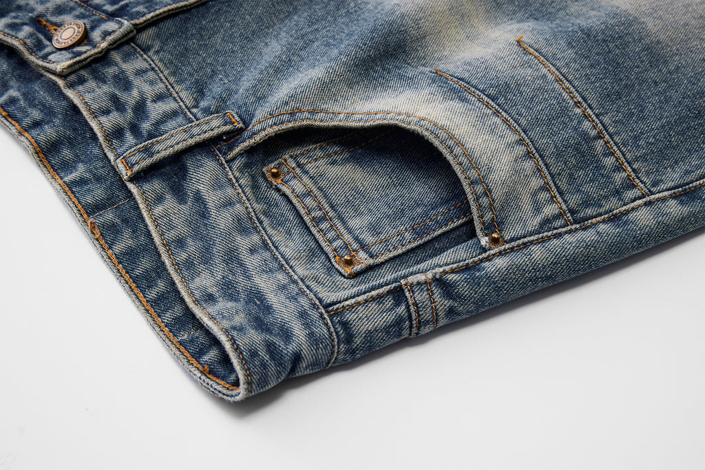 New Fall Winter American-style Cleanfit Washed Blue Jeans