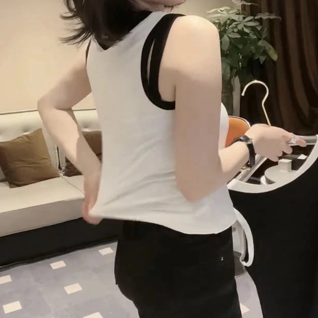Fashionable Simple Versatile Figure-flattering Tank Top For Layering