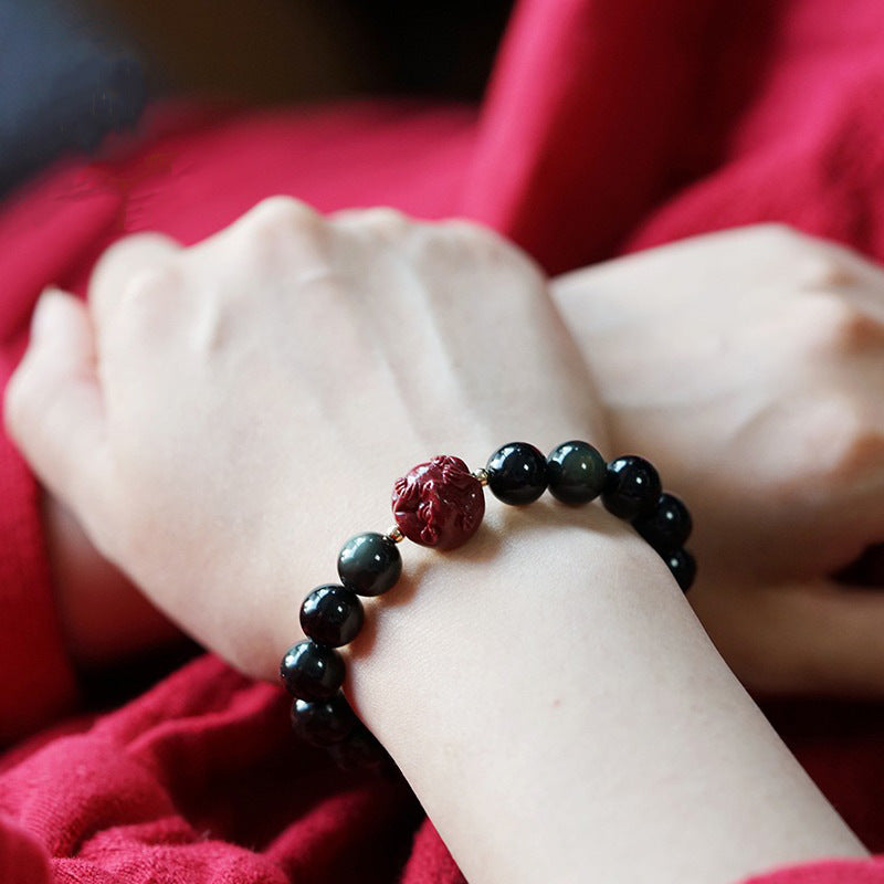 Obsidian Cinnabar Zodiac Bracelet For Women