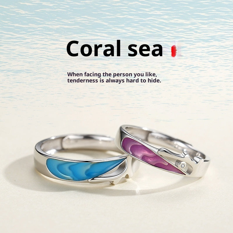 Student Minimalist Couple Rings Adjustable Creative Ring